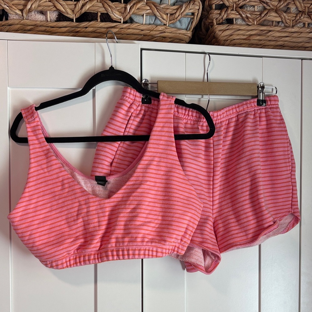 Pink Striped Women's lounge set